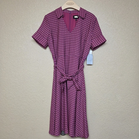 Alexia Admor Angellyne Midi Dress A-Line Geometric Academia Career Sz 12 - Picture 1 of 14